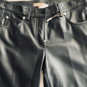 MICHAEL KORS COLLECTION BLACK WIDE LEG LAMB LEATHER PANTS - SIZE 2 - TAGS ON